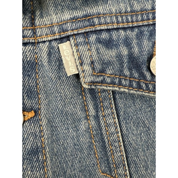 VTG Levi's Silver Tab Trucker Jean Jacket Youth 10-12 yrs Denim Sherpa Collar - Picture 12 of 16